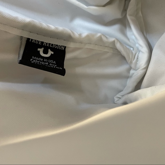 TRUE RELIGION Backpack Beach Bag Drawstring Suede and Mesh Waterproof Liner - Picture 6 of 9